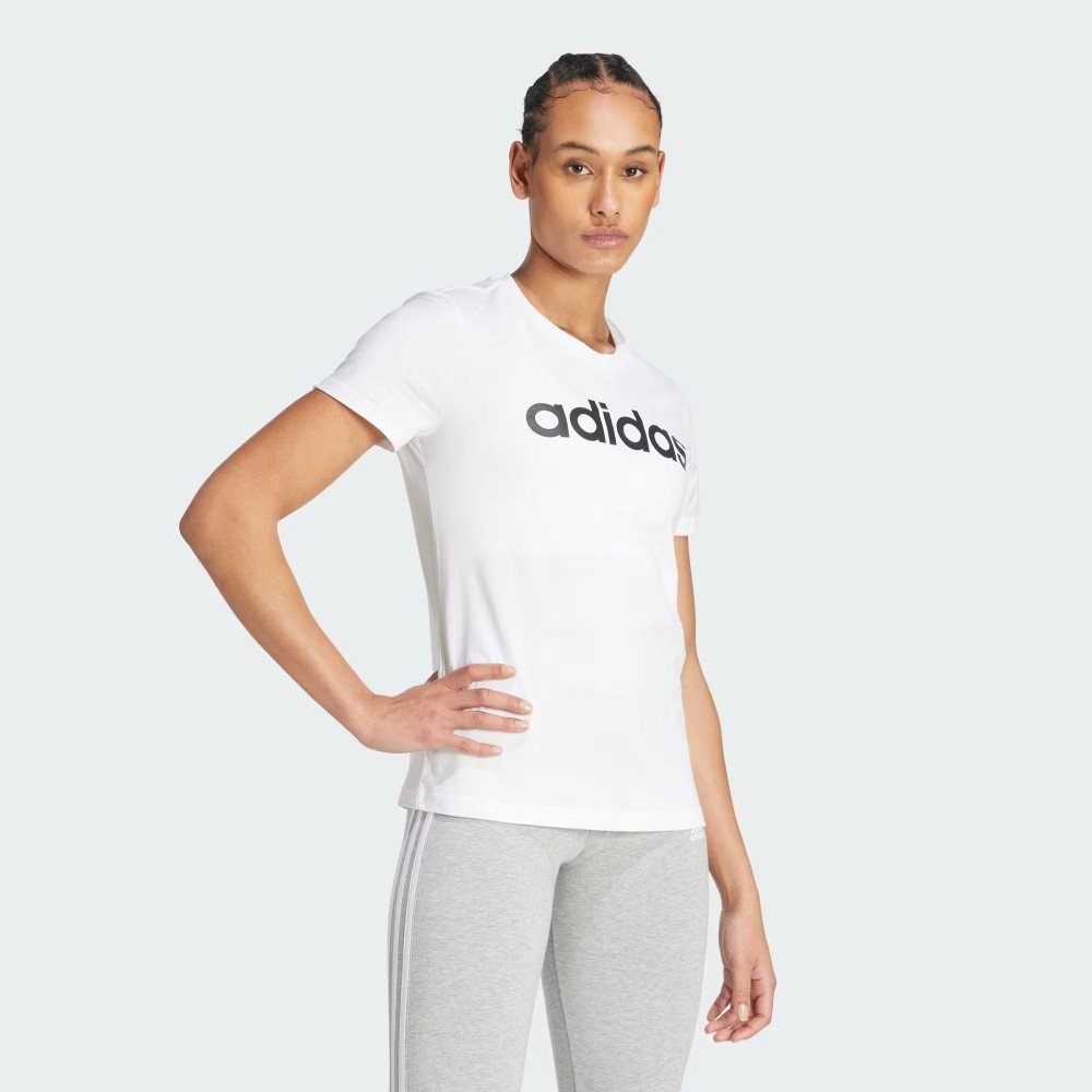 Adidas Essentials Slim Logo T-Shirt Blanc/Noir