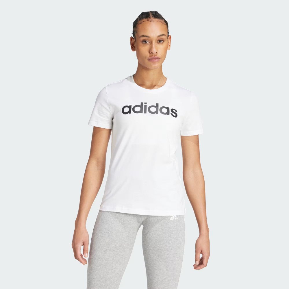 Adidas Essentials Slim Logo T-Shirt Blanc/Noir