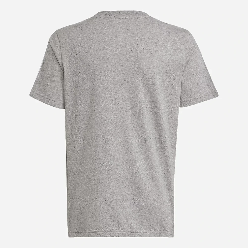 Tee-shirt à manches courtes coton à 3 bandes Essentials Gris