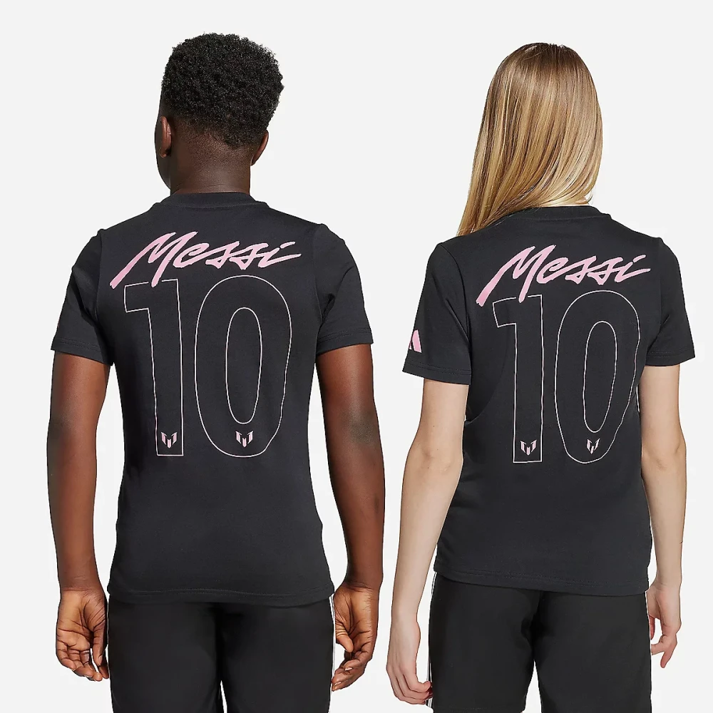 Tee-shirt de football homme graphique nom et numéro de Messi Noir