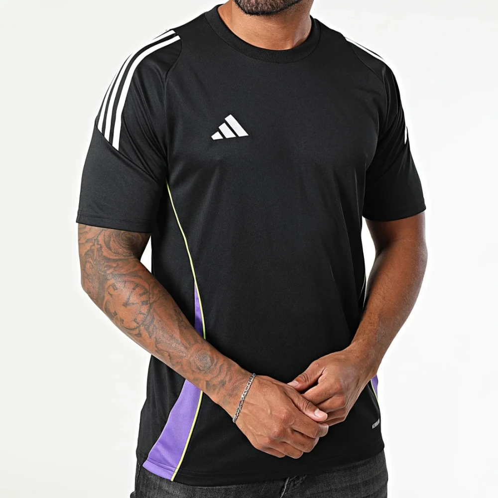 Tee Shirt A Bandes Tiro24 Jersey JW4374 Noir