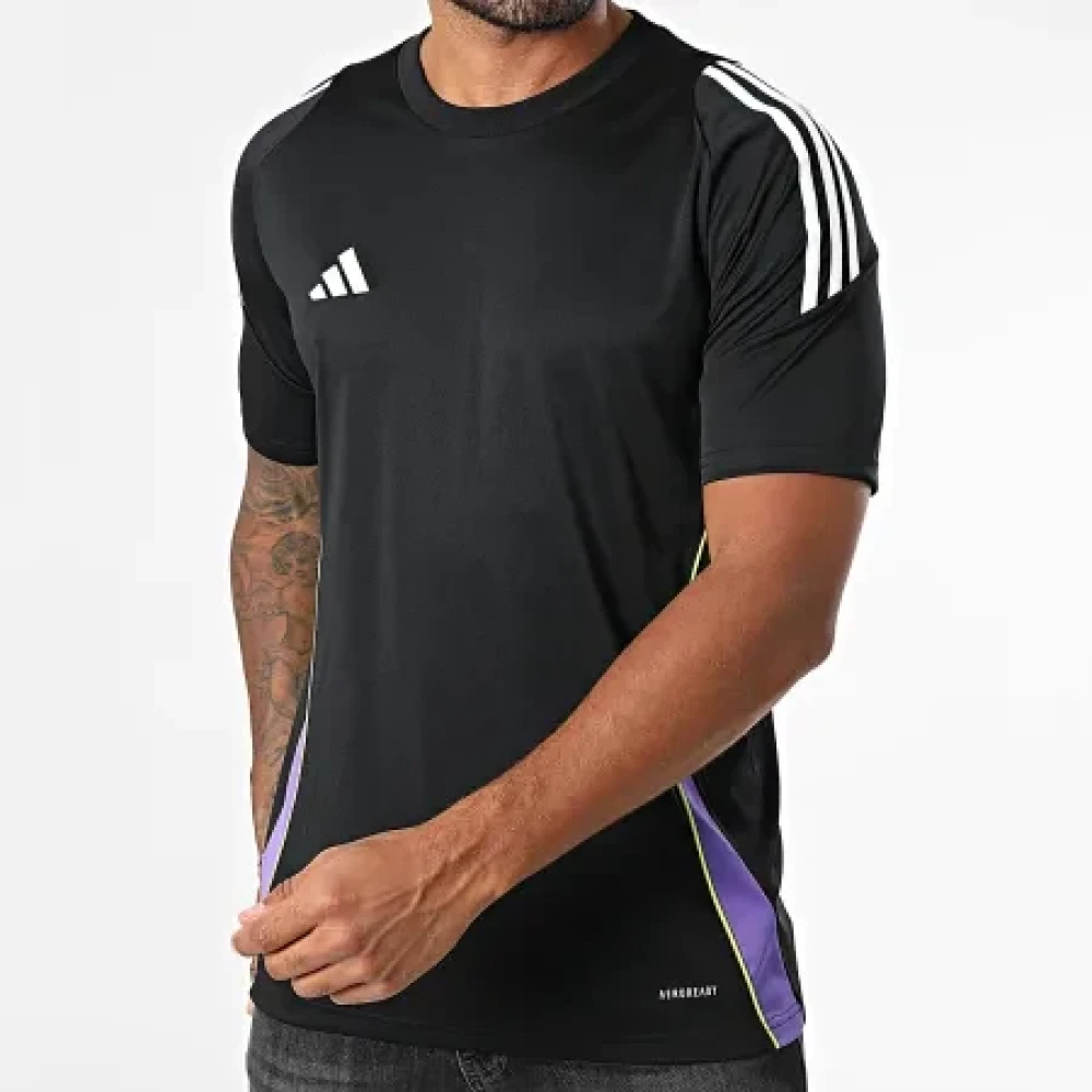 Tee Shirt A Bandes Tiro24 Jersey JW4374 Noir